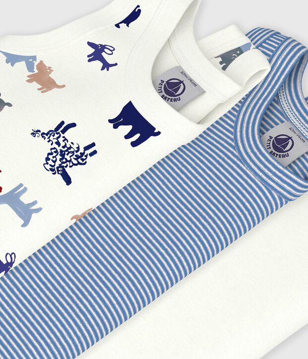 Juego de bodies de algod&oacute;n sin mangas con estampado de perro para beb&eacute; multicolor