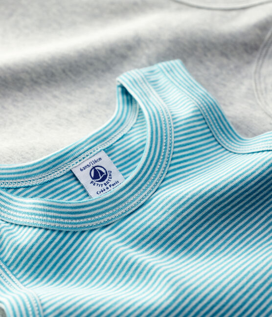 Juego de 2 camisetas de tirantes de niño de algodón orgánico variante 1