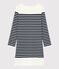 Vestido marinero de mujer azul SMOKING/blanco MARSHMALLOW