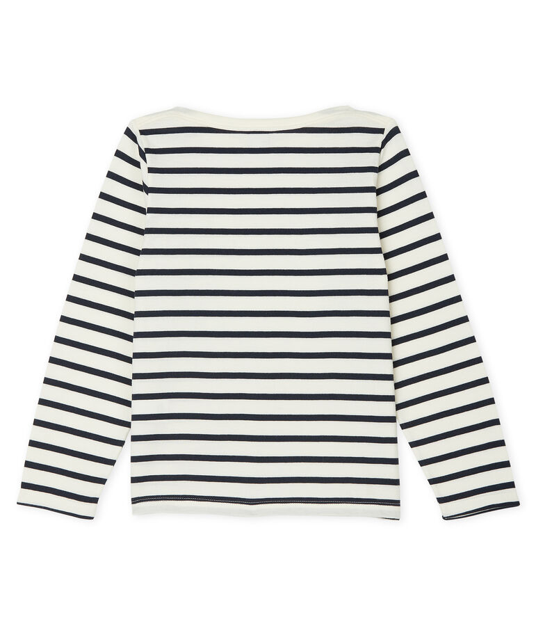 Camiseta marinera infantil unisex blanco/azul