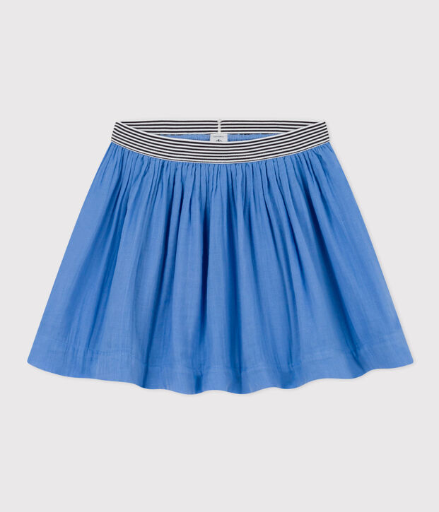 Falda de gasa de algod&oacute;n para ni&ntilde;a azul