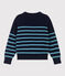 Jersey marinero de lana para mujer azul/azul