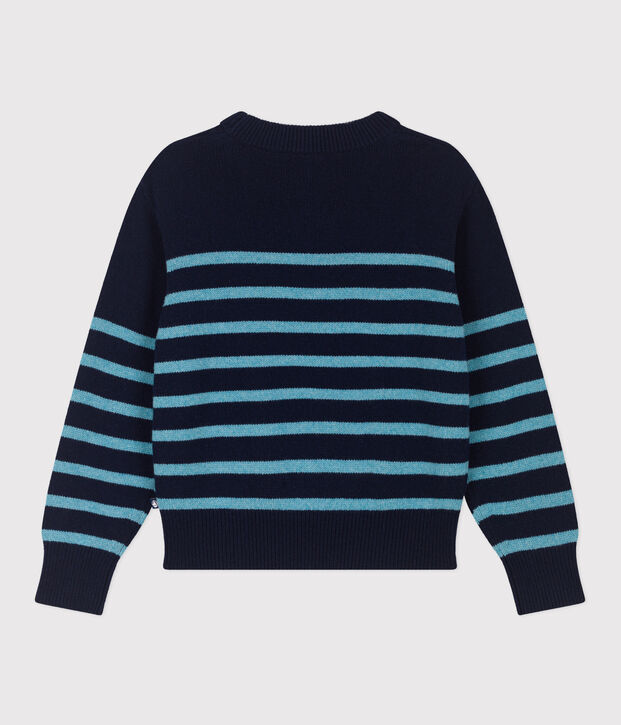Jersey marinero de lana para mujer azul/azul