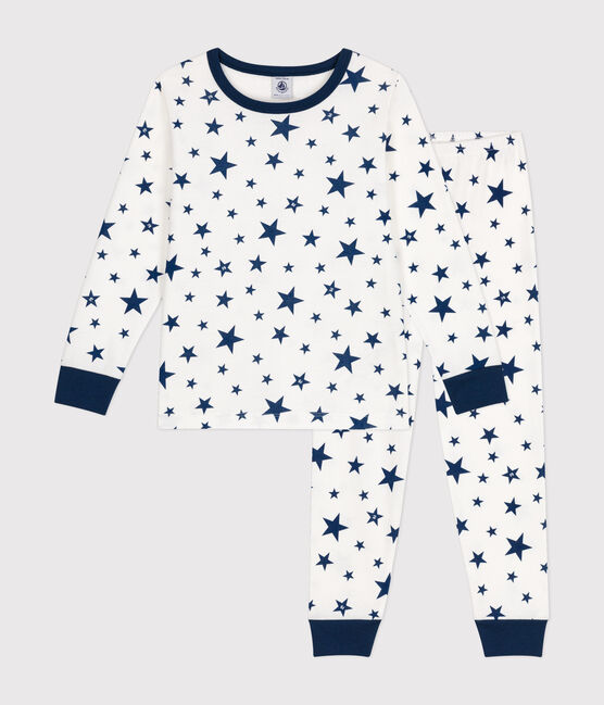 Pijama infantil de algodón con estampado de estrellas azul MARSHMALLOW/ INCOGNITO