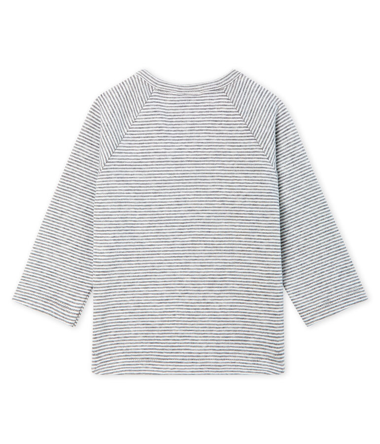 Camiseta de manga larga milrayas para beb&eacute; ni&ntilde;o gris SUBWAY/blanco MARSHMALLOW