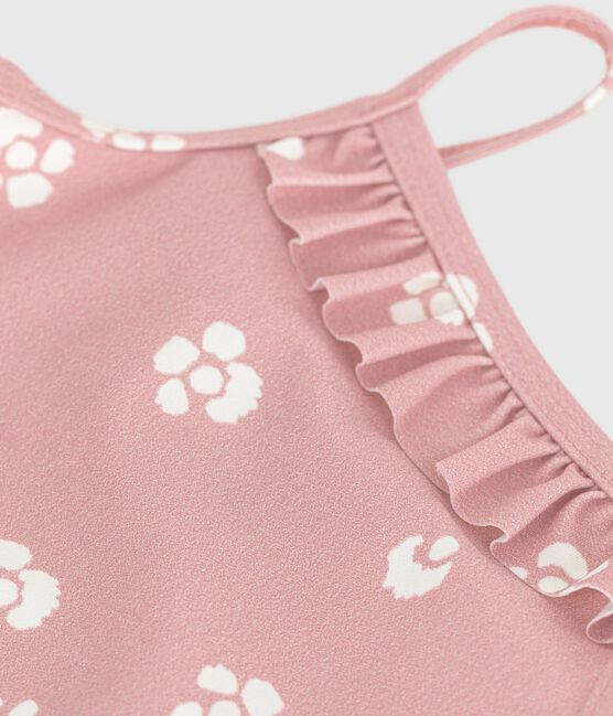 Bañador con volantes y estampado de flores para bebé rosa CHARME/blanco MARSHMALLOW