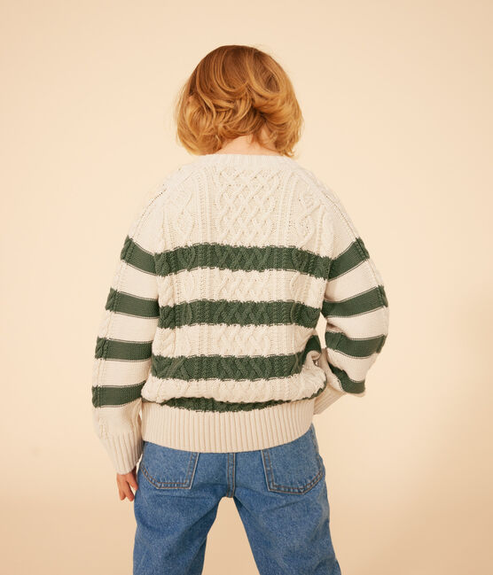 Jersey de punto irlandés de algodón a rayas para niño AVALANCHE/ CROCO