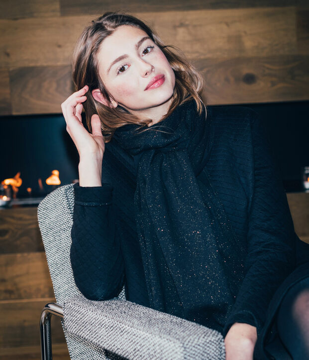 Chaqueta c&aacute;rdigan de t&uacute;bico mujer negro/amarillo