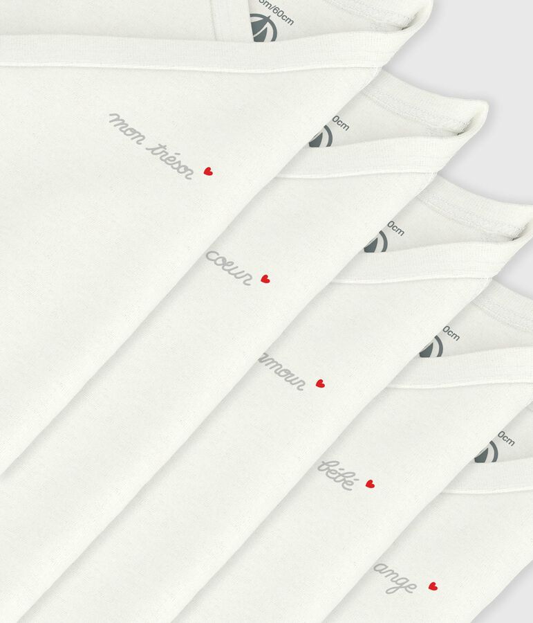 Juego de bodies cruzados lisos de algod&oacute;n de manga corta para beb&eacute; variante 1