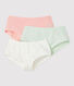 Juego de 3 culottes con estampado de purpurina de niña de algodón orgánico y elastano