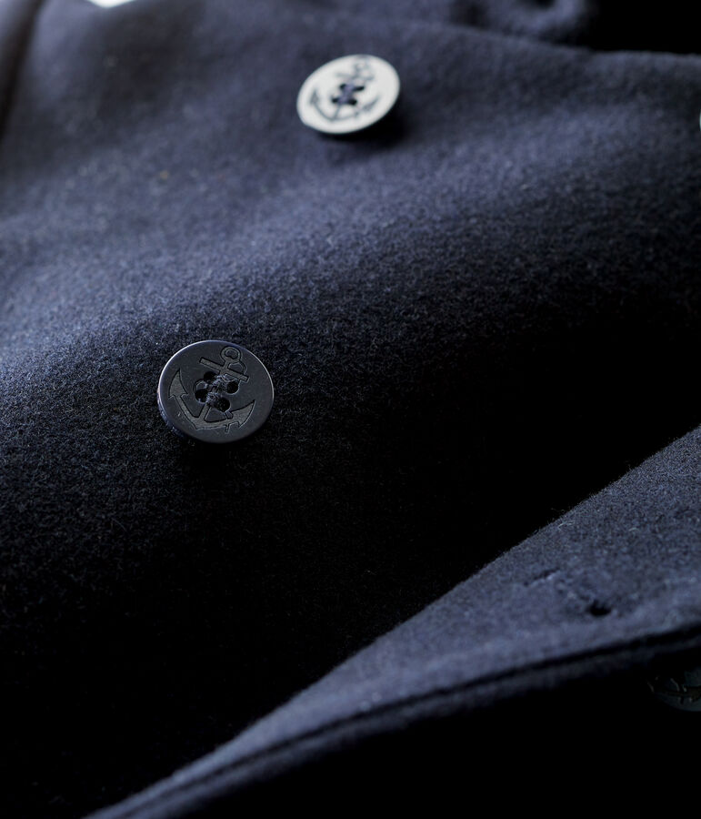 Abrigo corto de lana de beb&eacute;. azul