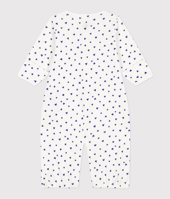 Mono saco con corazón de algodón blanco MARSHMALLOW/ NEWBLEU