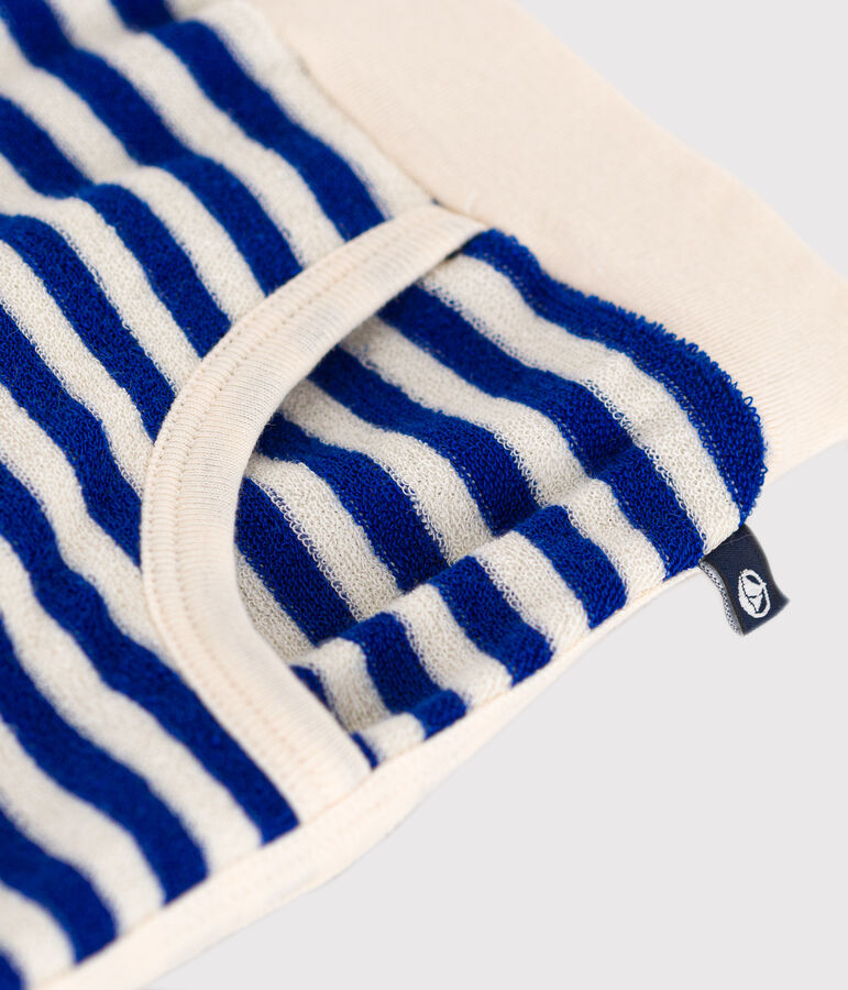 Shorts de rizo a rayas para ni&ntilde;a azul/crudo