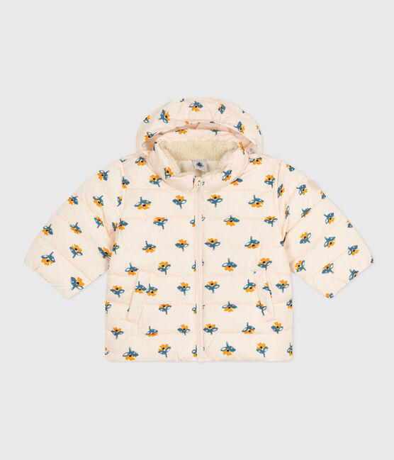 Abrigo estampado con capucha retráctil de bebé blanco AVALANCHE/ MULTICO