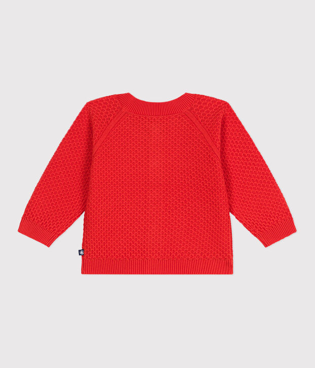 C&aacute;rdigan de algod&oacute;n de punto de fantas&iacute;a para beb&eacute; rojo
