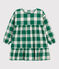 Vestido a cuadros de manga larga de franela de niña MATCHA/ AVALANCHE