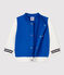 Chaqueta de béisbol de muletón de bebé. azul RUISSEAU/blanco MARSHMALLOW