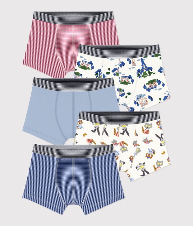 Juego de b&oacute;xeres infantiles de algod&oacute;n estampado multicolor