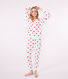 Pijama con corazón de algodón de mujer