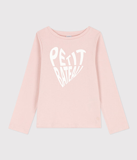 Camiseta de algodón de manga larga de niña rosa SALINE