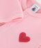C&aacute;rdigan de algod&oacute;n liso con insignia de coraz&oacute;n para beb&eacute; rosa