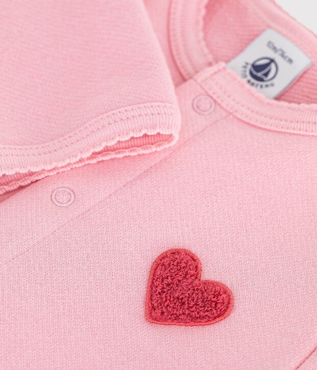 C&aacute;rdigan de algod&oacute;n liso con insignia de coraz&oacute;n para beb&eacute; CHARMI