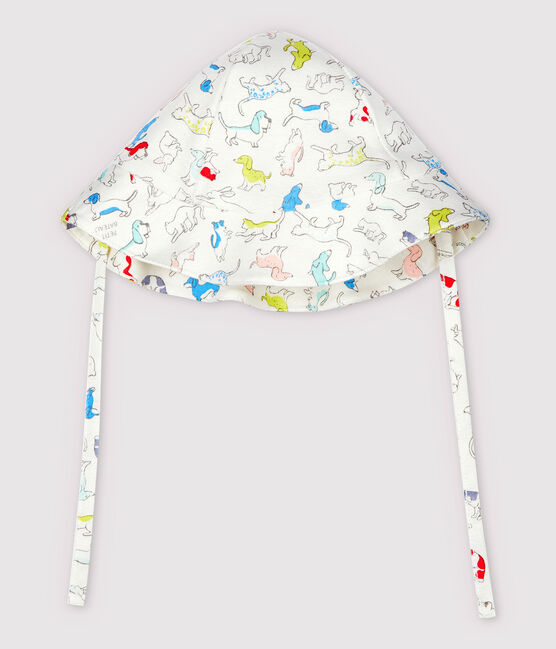 Gorro bob de bebé de rizo de algodón orgánico blanco MARSHMALLOW/blanco MULTICO