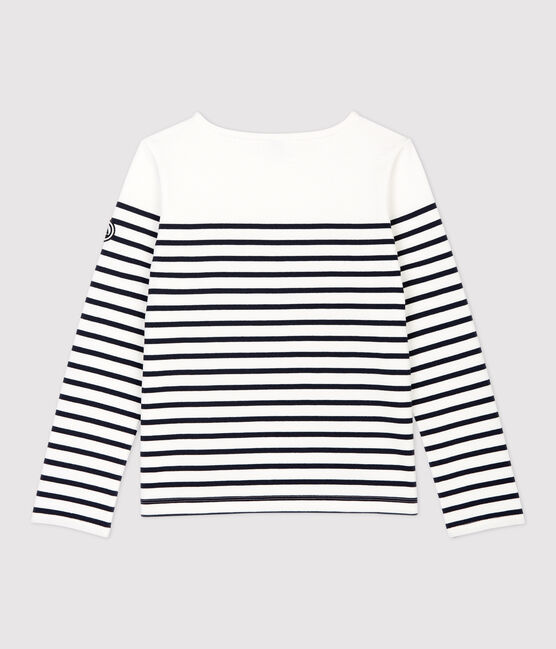 Jersey marinero emblemático de algodón de mujer blanco MARSHMALLOW/azul SMOKING