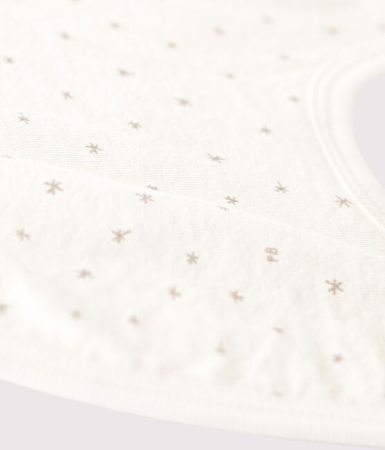 Babero de bebé de algodón ecológico blanco MARSHMALLOW/gris GRIS