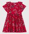 Vestido de manga corta de popelina de niña rojo TERKUIT/blanco MULTICO