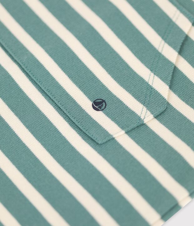 Mono corto de jersey grueso de beb&eacute; verde/crudo