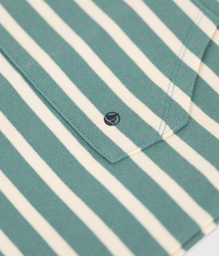 Mono corto de jersey grueso de beb&eacute; verde/crudo