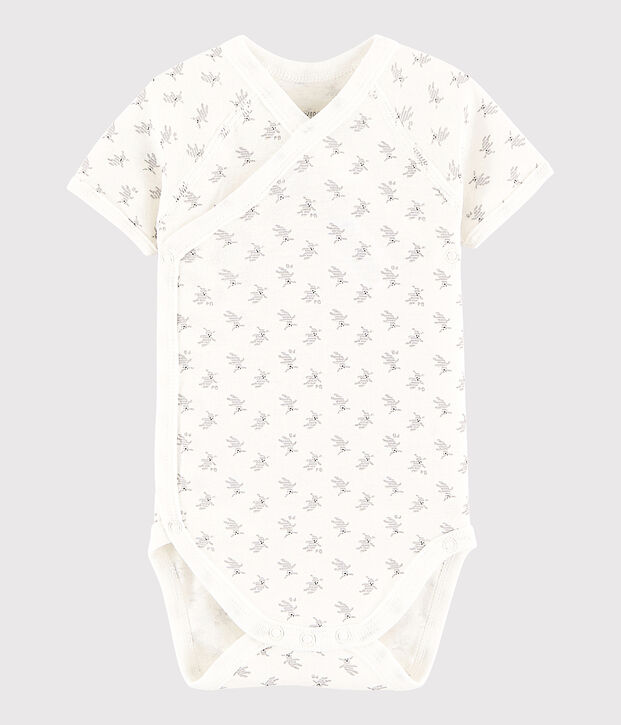 Bodi cruzado de manga corta de beb&eacute; ni&ntilde;a/ni&ntilde;o blanco/multicolor