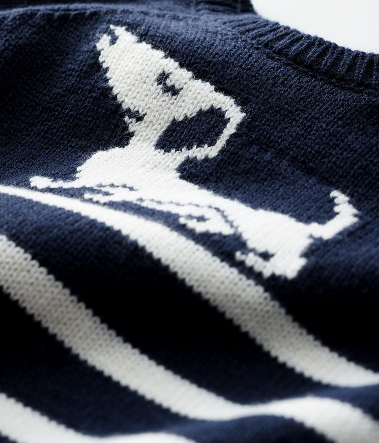 Jersey a rayas con motivo para beb&eacute; ni&ntilde;o azul/blanco