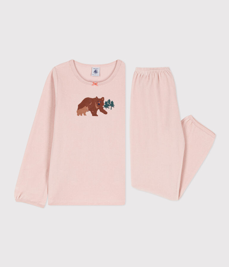 Pijama de terciopelo para ni&ntilde;a rosa