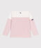 Camiseta marinera infantil de algodón de manga larga blanco MARSHMALLOW/rosa CHARME