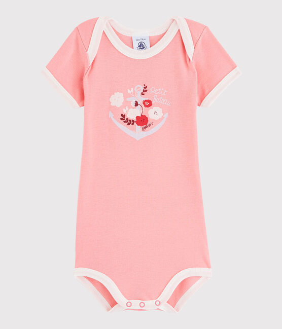 Bodi de manga corta de bebé niño rosa GRETEL