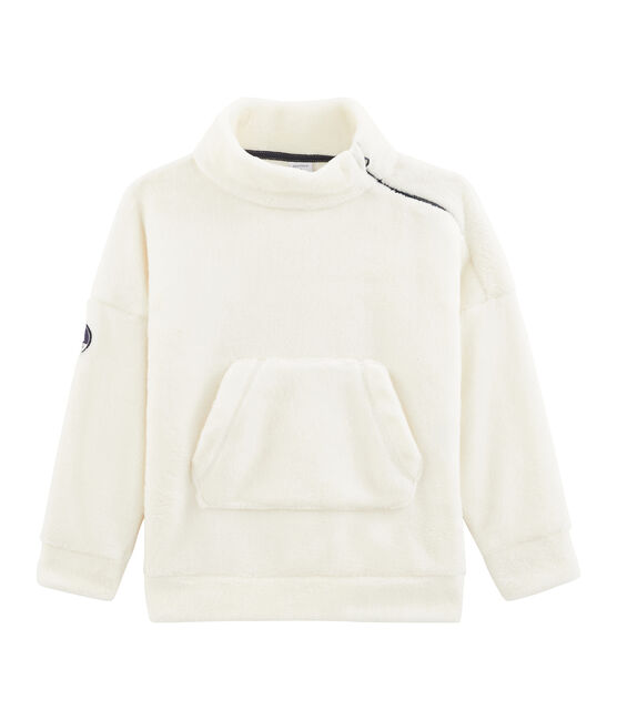 Sudadera polar de borreguillo para niño blanco MARSHMALLOW