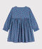 Vestido infantil estampado de pana de manga larga azul ADRIATIC/ MULTICO