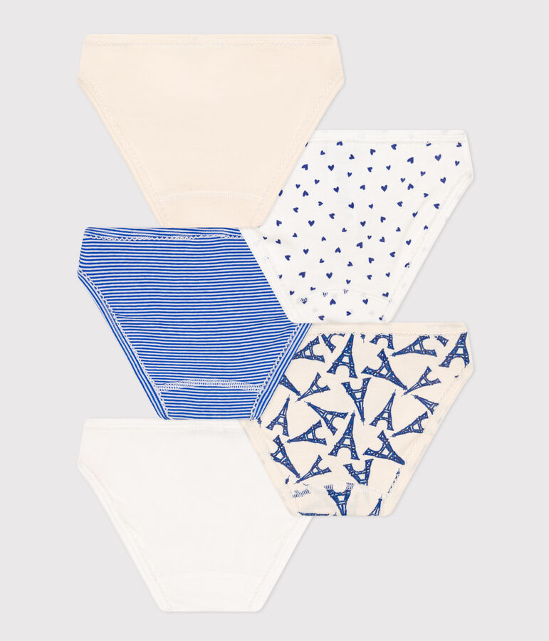 Juego de 5 braguitas de algod&oacute;n Par&iacute;s para ni&ntilde;a multicolor