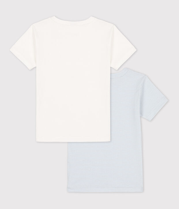 Juego de 2 camisetas de algod&oacute;n milrayas de manga corta para ni&ntilde;o multicolor