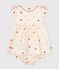 Vestido de algod&oacute;n de manga corta con estampado de corazones para beb&eacute; crudo/multicolor