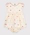 Vestido de algod&oacute;n de manga corta con estampado de corazones para beb&eacute; crudo/multicolor