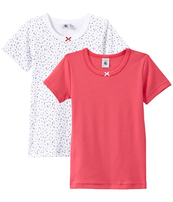 Lote de 2 camisetas de manga corta para niña blanco LOT