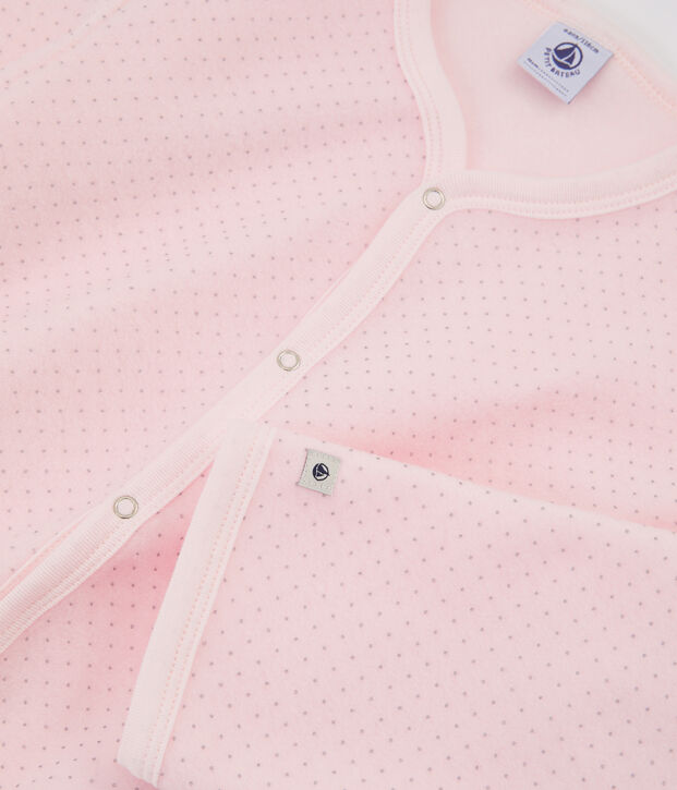 Buzo de polar para ni&ntilde;a peque&ntilde;a rosa/gris