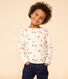 Camiseta de algodón de manga larga con estampado de flores de niña