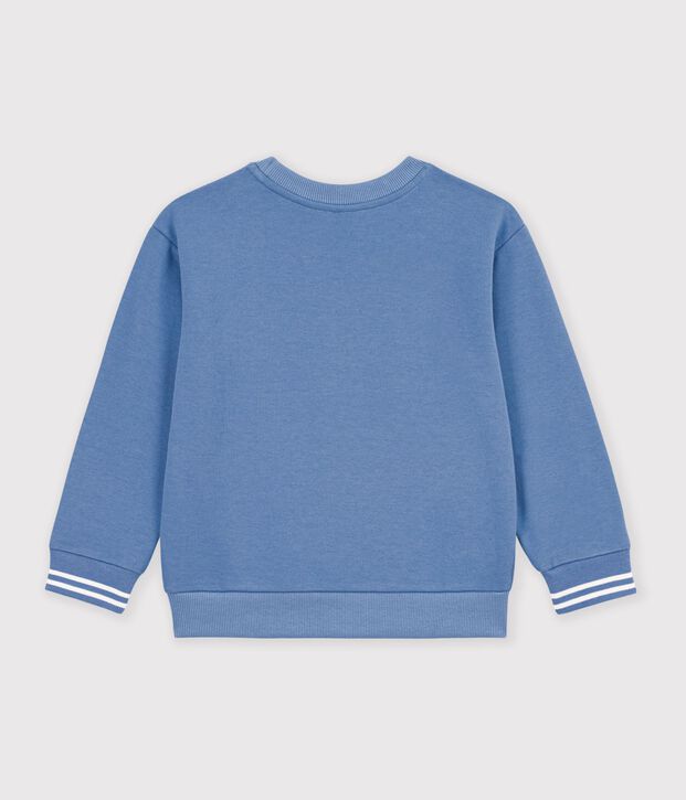 Sudadera infantil lisa de algod&oacute;n azul
