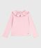 Camiseta infantil lisa de algodón de manga larga rosa JOLI