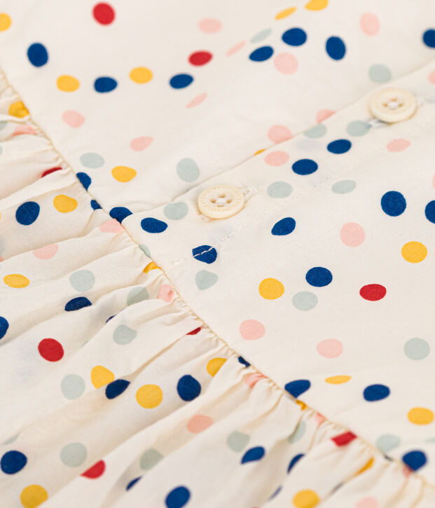 Vestido sin mangas de popelina para beb&eacute; blanco/multicolor