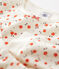Pijama con estampado de flores de niña de terciopelo blanco MARSHMALLOW/blanco MULTICO